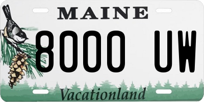 ME license plate 8000UW