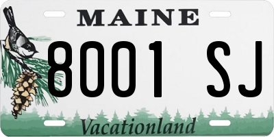 ME license plate 8001SJ