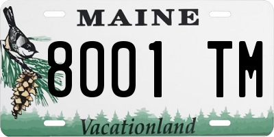 ME license plate 8001TM