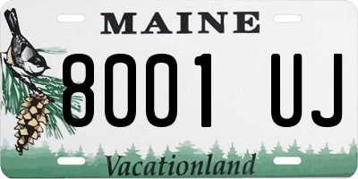 ME license plate 8001UJ