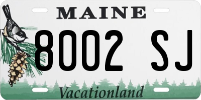 ME license plate 8002SJ