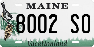 ME license plate 8002SO