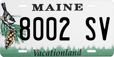 ME license plate 8002SV
