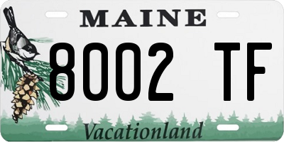 ME license plate 8002TF