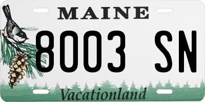 ME license plate 8003SN