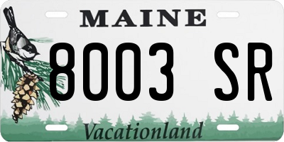 ME license plate 8003SR