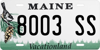 ME license plate 8003SS