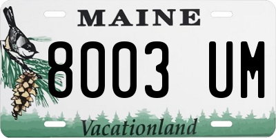 ME license plate 8003UM