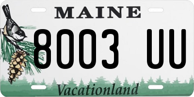 ME license plate 8003UU