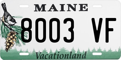 ME license plate 8003VF
