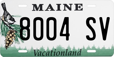 ME license plate 8004SV