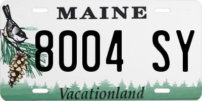 ME license plate 8004SY