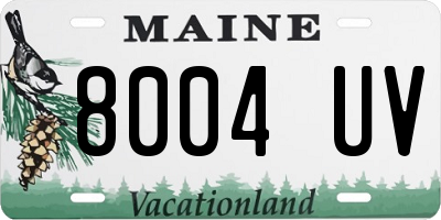 ME license plate 8004UV