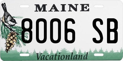 ME license plate 8006SB