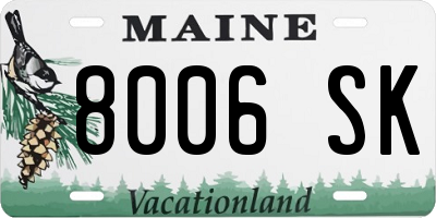 ME license plate 8006SK