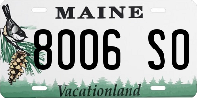 ME license plate 8006SO