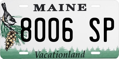 ME license plate 8006SP