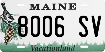 ME license plate 8006SV