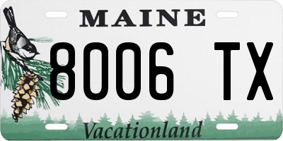 ME license plate 8006TX