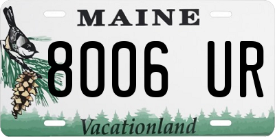 ME license plate 8006UR