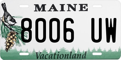 ME license plate 8006UW