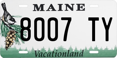 ME license plate 8007TY