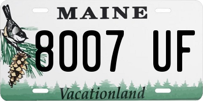 ME license plate 8007UF
