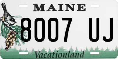 ME license plate 8007UJ