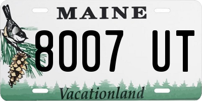 ME license plate 8007UT