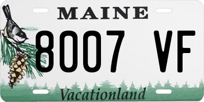 ME license plate 8007VF