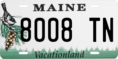 ME license plate 8008TN