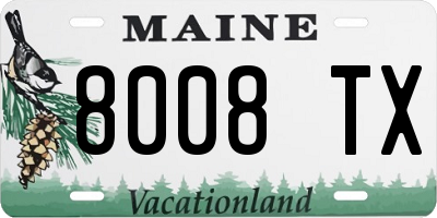 ME license plate 8008TX