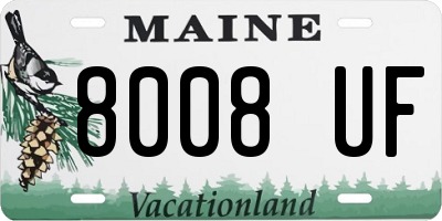 ME license plate 8008UF