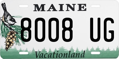 ME license plate 8008UG