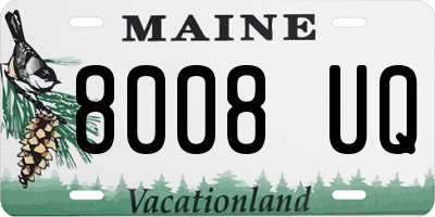 ME license plate 8008UQ