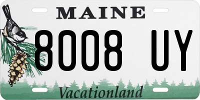 ME license plate 8008UY