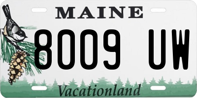 ME license plate 8009UW