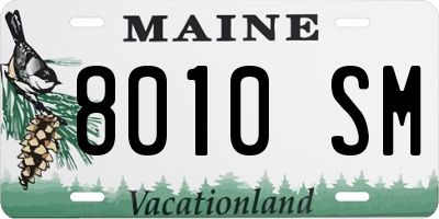 ME license plate 8010SM