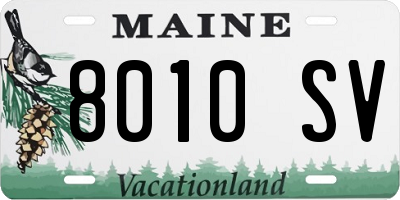 ME license plate 8010SV