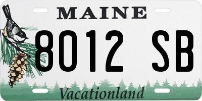 ME license plate 8012SB