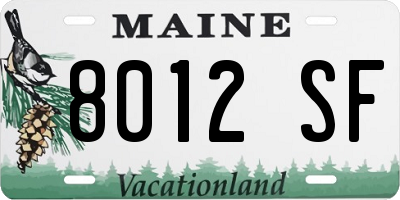 ME license plate 8012SF