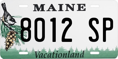 ME license plate 8012SP