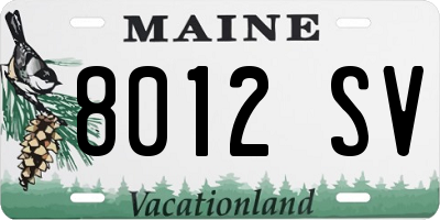 ME license plate 8012SV