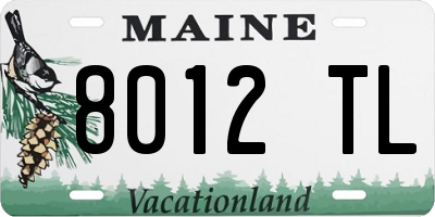 ME license plate 8012TL
