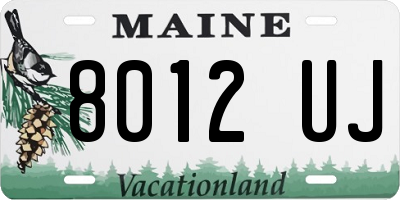 ME license plate 8012UJ
