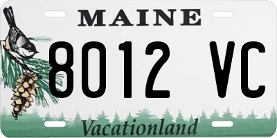 ME license plate 8012VC