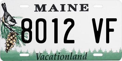 ME license plate 8012VF