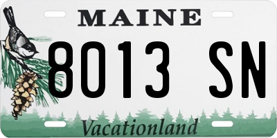 ME license plate 8013SN