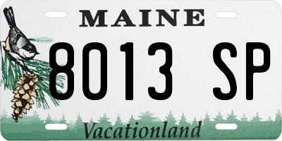 ME license plate 8013SP