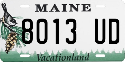 ME license plate 8013UD